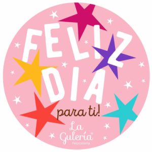 Sticker feliz día rosado