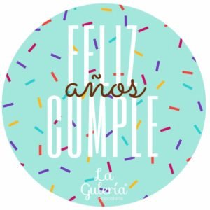 Sticker feliz cumple azul
