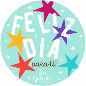 Sticker feliz día azul
