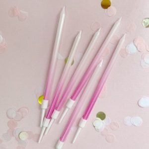 Velas rosadas por 6 unidades