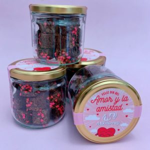 Frasco por 21 cubitos brownie CON LOGO CORPORATIVO