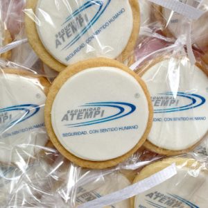 Galleta decorada con impresion comestible CON LOGO CORPORATIVO