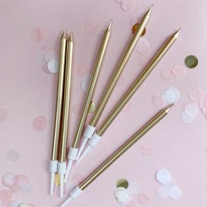 Velas doradas por 6 unidades