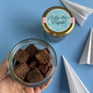 Frasco cubitos brownie Día del Padre
